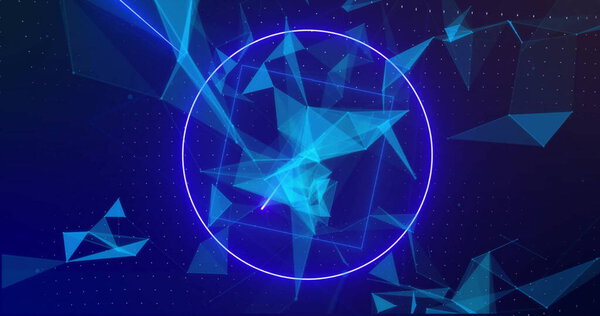 Изображение неоновых форм, движущихся на черном фоне. Формы, цвета, концепция света и движения в цифровом виде.