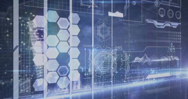 Bilgisayar sunucuları üzerinden dijital veri işleme resmi. Küresel yapay zeka, siber güvenlik, bağlantılar, hesaplama ve veri işleme kavramı dijital olarak oluşturulmuş görüntü.