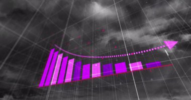 Şebeke üzerinde finansal veri işleme resmi. Küresel finans, iş, bağlantılar, hesaplama ve veri işleme kavramı dijital olarak oluşturuldu.