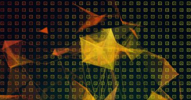 Siyah arkaplanda hareket eden şekillerin görüntüsü. Teknoloji, bilim ve dijital arayüz kavramı dijital olarak oluşturulmuş görüntü.