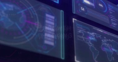 Büyüme metni üzerinde veri işleme resmi. Küresel teknoloji ve dijital arayüz konsepti dijital olarak oluşturuldu.