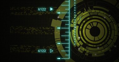 Diyagramlar ve veri işleme üzerinden tarama kapsamı resmi. Teknoloji, iş ve dijital arayüz kavramı dijital olarak oluşturulmuş görüntü.