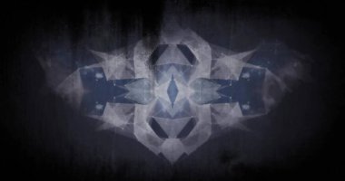 Siyah arkaplanda hareket eden beyaz şekiller. Sosyal medya ve dijital arayüz konsepti dijital olarak oluşturuldu.