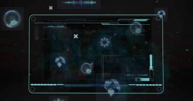 Ekran üzerinde bilgisayar veri işleme resmi. Küresel finans, iş, bağlantılar, hesaplama ve veri işleme kavramı dijital olarak oluşturuldu.