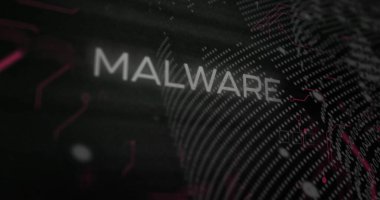 Dijital veri işleme ve kötü amaçlı yazılımla olan bağlantıların resmi. Küresel siber güvenlik, bağlantılar, hesaplama ve veri işleme kavramı dijital olarak oluşturuldu.