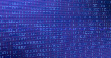 DNA ipliği üzerinde ikili kodlama görüntüsü. Sosyal medya, teknoloji ve dijital arayüz kavramı dijital olarak oluşturuldu.