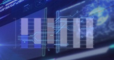 Ağ üzerinden grafiğin resmi ve veri bildirme. Dijital arayüz, bağlantı, veri, iş, dijital arayüz ve iletişim, dijital olarak oluşturulmuş görüntü.