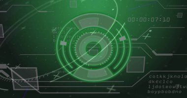 Veri işleme alanındaki tarama görüntüsü. İş, teknoloji ve dijital arayüz kavramı dijital olarak oluşturuldu.