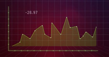 Renkli gölgeler üzerinde veri işleme ve diyagramlarının resmi. Teknoloji, iş ve dijital arayüz kavramı dijital olarak oluşturulmuş görüntü.