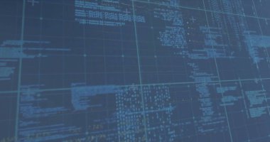 Veri işleme üzerinde diyagramlarla bağlantı ağının resmi. İş, teknoloji ve dijital arayüz kavramı dijital olarak oluşturuldu.