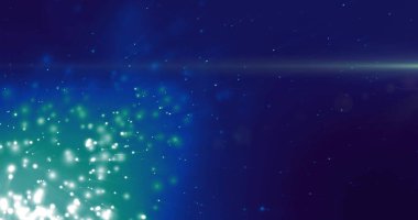 Siyah arkaplanda hareket eden parlak ışık lekeleri. Renk, şekil, ışık ve hareket kavramı dijital olarak oluşturuldu.