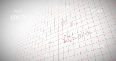 Matematiksel veri işlemenin kare beyaz arkaplan üzerindeki görüntüsü. Küresel bilim, eğitim, bilgisayar ve veri işleme kavramı dijital olarak oluşturulmuş görüntü.