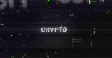 Şifreli metin ve bağlantılar üzerinden veri işleme resmi. Teknoloji ve dijital arayüz kavramı dijital olarak oluşturuldu.