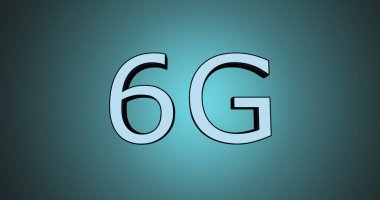 Yeşil arkaplanda 6G metin resmi. Teknoloji, iletişim ve dijital arayüz kavramı dijital olarak oluşturuldu.