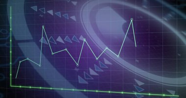 Kapsam ve finansal veri işleme şebekesi üzerinde görüntü. Küresel finans, iş, bağlantılar, hesaplama ve veri işleme kavramı dijital olarak oluşturuldu.