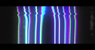 Siyah arkaplandaki renkli çizgilerin üzerindeki parazit. Şekiller, renkler, desen ve arkaplan konsepti dijital olarak oluşturulmuş görüntü.