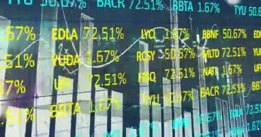 Borsa verilerinin canlandırılması ve şehir planının üzerindeki yüzdeler. Maliye, ekonomi, yatırım, ticaret, analitik, büyüme