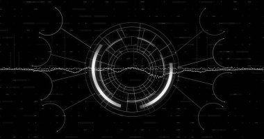Diyagramlar ve veri işleme üzerinden tarama kapsamı resmi. Teknoloji ve dijital arayüz kavramı dijital olarak oluşturuldu.