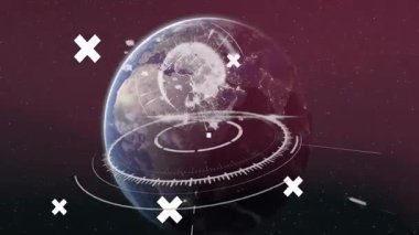 Animasyon, dijital kafatası ve siber güvenlik temalı veri sembolleri. Siber güvenlik, koruma, şifreleme, teknoloji, online, savunma