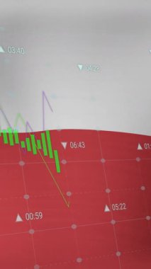 Şili bayrağı üzerinde veri işleme animasyonu. küresel iş, finans, bağlantılar ve dijital arayüz konsepti dijital olarak oluşturulmuş video.