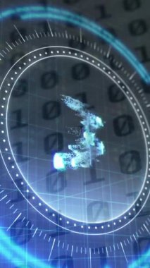 Nft sembolünün ikili veri işleme ve bilgisayar sunucusu üzerinde güvenli kilidin döndürülmesi. küresel finans, kripto para birimi ve iş güvenliği konsepti dijital olarak oluşturulmuş video.