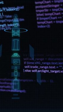 Siyah arkaplan üzerinde veri işleme animasyonu. Ukrayna krizi ve uluslararası politika kavramı dijital olarak oluşturuldu.