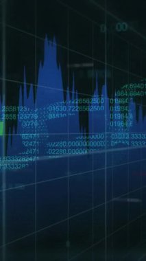 Zincir üzerinde veri işleme animasyonu. küresel iş, finans, bağlantılar ve dijital arayüz konsepti dijital olarak oluşturulmuş video.