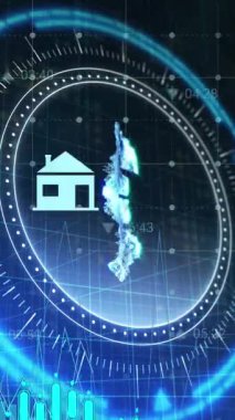 Avro sembolünün güvenli kilit ve yerel finans simgelerinin veri işleme üzerinde dönüşümlü olarak canlandırılması. küresel finans, iş veri güvenliği ve arayüz teknolojisi konsepti dijital olarak oluşturulmuş video.