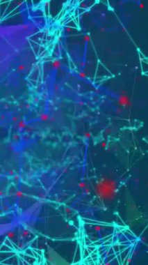 Şekiller üzerinde veri işleme animasyonu. küresel iş, finans, bağlantılar ve dijital arayüz konsepti dijital olarak oluşturulmuş video.