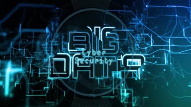 Büyük veri ve teknoloji bağlantıları olan dijital ağın animasyonu. Fütüristik, iletişim, yenilik, siber alan, sanal