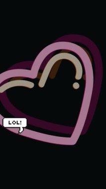 Siyah arka planda kalp ve lol reaksiyonların canlandırılması. Sosyal medya ve iletişim konsepti dijital olarak oluşturulmuş video.