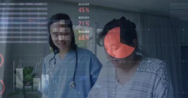 Verileri grafikler ve animasyonlarla analiz etmek, okul toplantısında tıp uzmanları. Sağlık, analiz, sunum, istatistik, eğitim ve veri odaklı