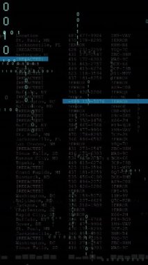 Siyah arkaplanda veri işleme animasyonu. küresel teknoloji ve dijital arayüz kavramı dijital olarak oluşturulmuş video.