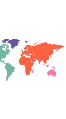 Beyaz arka planda dünya haritasının animasyonu. Coğrafya, kıtalar ve uluslar konsepti dijital olarak oluşturulmuş video.