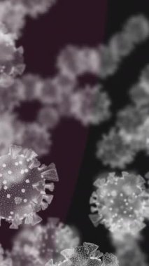 DNA ipliği üzerinde virüs hücrelerinin animasyonu. covid 19 pandemik kavramı dijital olarak oluşturulan video sırasında küresel bilim ve dijital arayüz.