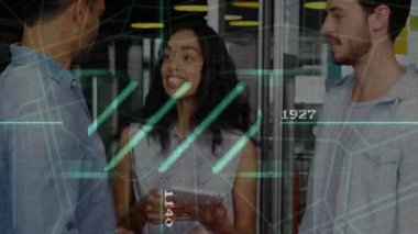 Teknoloji, dijital animasyon örtüşen çeşitli gruplar. takım çalışması, işbirliği, yenilik, dijital dönüşüm, çeşitlilik, iş