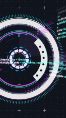 Siyah arkaplanda veri işleme ve tarama animasyonu. küresel iş ve dijital arayüz kavramı dijital olarak oluşturulmuş video.