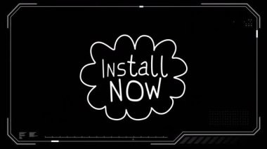 Siyah arkaplan üzerinde beyaz bulut şeklinde metin yüklü dijital çerçeve. teknoloji, yazılım, kurulum, yenilik, internet, modern