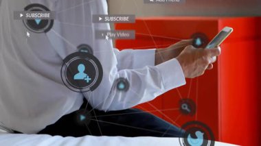 Okul ortamında kullanılan kişi tarafından kullanılan akıllı telefonun uyarılmasının canlandırılması. Teknoloji, iletişim, eğitim, dijital, öğrenim