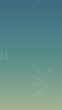 Mavi arkaplanda matematiksel denklemlerin animasyonu. küresel bilim ve dijital arayüz kavramı dijital olarak oluşturulmuş video.