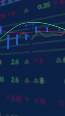 Donanma geçmişi üzerinden finansal verilerin ve grafiklerin animasyonu. küresel iş, finans, ekonomi ve teknoloji konsepti dijital olarak oluşturulmuş video.