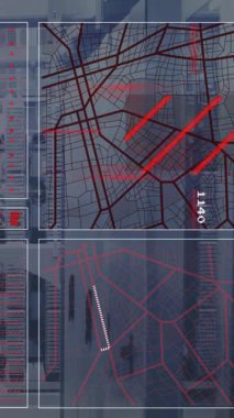 Bilgisayar sunucuları üzerinde dijital veri işleme animasyonu. küresel teknoloji, veri işleme ve dijital arayüz kavramı dijital olarak oluşturulmuş video.