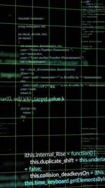 Siyah arkaplanda veri işleme animasyonu. küresel teknoloji ve dijital arayüz kavramı dijital olarak oluşturulmuş video.