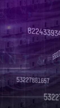 Sunucu odasında veri işleme animasyonu. küresel teknoloji ve dijital arayüz kavramı dijital olarak oluşturulmuş video.