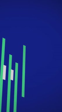 Mavi arkaplanda veri işleme animasyonu. küresel iş, finans, bağlantılar ve dijital arayüz konsepti dijital olarak oluşturulmuş video.