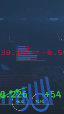 Donanma geçmişi üzerinden finansal verilerin ve grafiklerin animasyonu. küresel iş, finans, ekonomi ve teknoloji konsepti dijital olarak oluşturulmuş video.