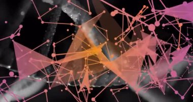 Soyut geometrik şekillerin canlandırılması çizgilerle karmaşık ağ desenleri oluşturur. bağlantı, dijital, tasarım, teknoloji, geleceksel