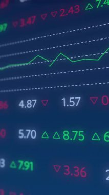 Donanma geçmişi üzerinden finansal verilerin ve grafiklerin animasyonu. küresel iş, finans, ekonomi ve teknoloji konsepti dijital olarak oluşturulmuş video.