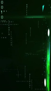 Siyah arkaplanda veri işleme ve şekillerin animasyonu. küresel teknoloji ve dijital arayüz kavramı dijital olarak oluşturulmuş video.