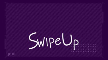 Mor arkaplanda, köşegen çizgileri ve noktalı desen animasyonuyla metni yukarı kaydırın. Soyut, grafik tasarım, moda, canlı, hareketli, modern